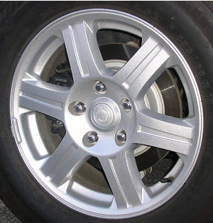 05-09 CHRYSLER PACIFICA TOURING 17x7.5 Grooved 6 Spoke w Open Lugs SILVER, WBG