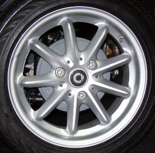 15-17 SMART FOR TWO 15x4.5 Soft Thin Convex 9 Spoke 451 CH - SILVER FRONT