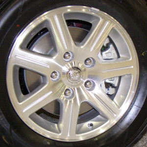 08-12 CHRYSLER TOWN & COUNTRY LX/TOURING 16x6.5 Thin Flat Grooved 7 Spoke A MACH/SILVER, 55MM CAP