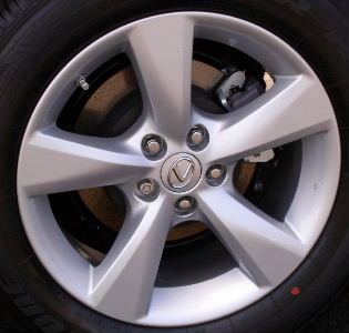 10-15 LEXUS RX350/RX450H 18x7.5 Flared Twisted 5 Spk, Triangle Face A SILVER, USA FOR US
