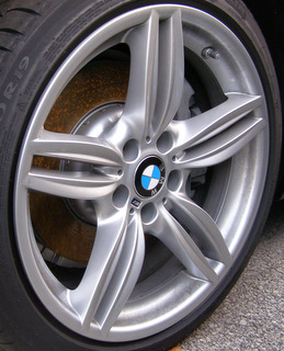 16-17 BMW M6 19x8.5 M Bowed Grooved Dbl 5 Spoke SILVER FRONT ST 351