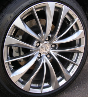 11-13 INFINITI G37 COUPE 19x9 Thin Flared Alternating 15 SpK, Dished Centr BRILLIANT REAR