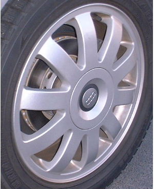96-06 AUDI A4 16x6 Convex 10 Spoke with Covered Lugs SILVER
