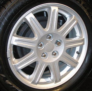 06-10 CHRYSLER PT CRUISER GT TURBO/CLASSIC/TOURING 16x6 Grooved Convex 9 Spoke B SILVER, SHALLOW CENTER