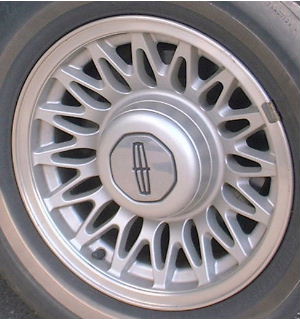 93-97 LINCOLN CONTINENTAL 15x6.5 Dished Slotted 16 Spoke SILVER, MACHINED LIP