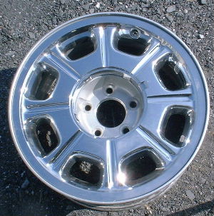 98-02 LINCOLN CONTINENTAL 16x7 Flat 8 Spoke with Indent in Each CHROME SKIN