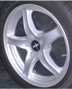 98-04 FORD MUSTANG COBRA 17x8 Indented Silver 5 Spoke A 17X8 SILVER