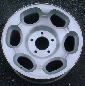 00-02 LINCOLN NAVIGATOR 17x7.5 6 Oval Holes14mm YLC74CA A MACHINE/SILVER