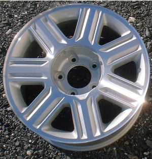 02-03 LINCOLN BLACKWOOD 18x8 Flat Double Grooved 7 Spoke A MACHINE/SILVER