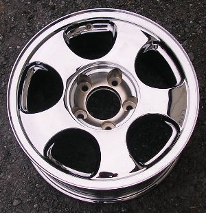 00-02 FORD EXPEDITION 17x7.5 Flat Flared 5 Spoke 14mm A CHROME