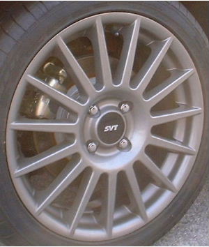 02-10 FORD FOCUS SVT/SES 17x7 Thin Flat 15 Spoke, Open Lugs A ANTHRACITE..LG. CAP