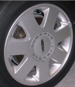 03-05 LINCOLN LS LUXURY 16x7.5 Flat 7 Spoke w Covered Lugs A SILVER