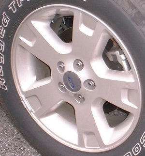 02-05 FORD EXPLORER EDDIE BAUER 17x7.5 Flat 5 Spoke w Indent in End A NICKEL PAINTED