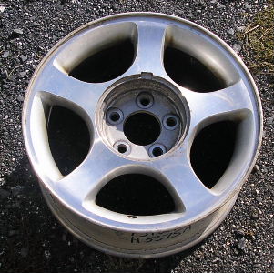 03-04 FORD MUSTANG 16x7.5 Flat 5 Spk w Covered Lugs A MACHINE/SILVER, SOFT SLOT