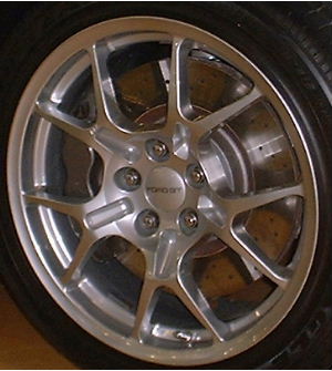 05-06 FORD GT 18x9 Thin Forked 5 Spoke BRILLIANT FRONT