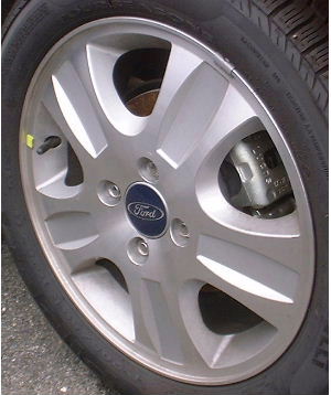 05-07 FORD FOCUS SES/ZX3/ZX4 ST 16x6 Wide Flared Grooved 5 Spoke MACHINE/SILVER