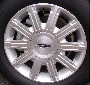 06-11 LINCOLN CONTINENTAL 17x7 10 Spoke w 2 Grooves Each MACHINE/SILVER