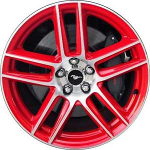12-14 FORD MUSTANG 19x9 Angular Double 5 Spoke A MACHINE/RED
