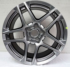 13-14 FORD MUSTANG SHELBY GT500 20x9.5 Double 5 Spoke, Flared Ends SMOKE BRILLIANT