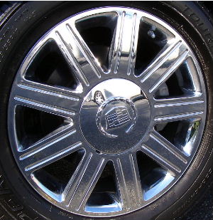 07-08 CADILLAC DTS LUXURY 17x7 Flat Double Grooved 9 Spoke CHROME, OPTION N80