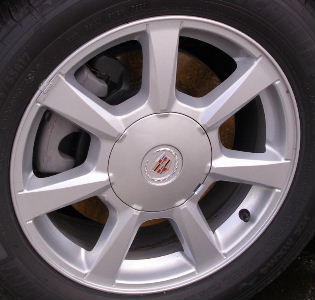 08-09 CADILLAC CTS V6 17x8 7 Spoke w Pointed Face SILVER SPARKLE P61