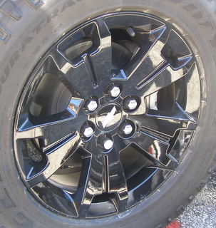 15-22 CHEVROLET COLORADO Z71 OFFROAD 17x8 Angular Slotted Grooved 5 Spoke BLACK, OPTION R1F/SMY