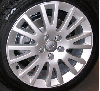 05-10 AUDI A4 2.0T 17x7.5 Paired 16 Spoke 4F0601025R SILVER, OPTN C3Z