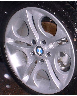 03-08 BMW Z4 18x8 Flat Flared Split 5 Spoke 6758192 SILVER FRONT - STYLE 107