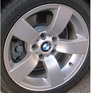 08-10 BMW 525I/530I/545I/550I 17x8 Dished Flat 5 Spoke 6776778 B SILVER - STYLE 122