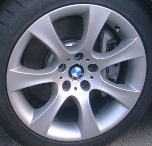 04-10 BMW 525I/528I/530I/535I/545I/550I 18x9 e32 Dished Flared Thin 7 Spk 6760618 RWD SILVER REAR ST 124