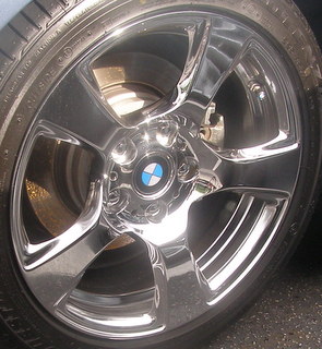 06-13 BMW 323I/328I/335I 17x8 Angular Flared 5 Spoke w Edge CHROME - ST 157