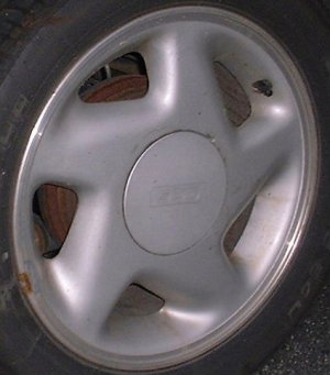 91-93 GEO STORM 15x6 Soft 5 Spoke with Covered Lugs RIGHT SILVER