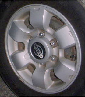 98-00 NISSAN PICKUP 4X4 FRONTIER XE 15x7 6 Spoke w Notch at Each End SILVER PAINTED