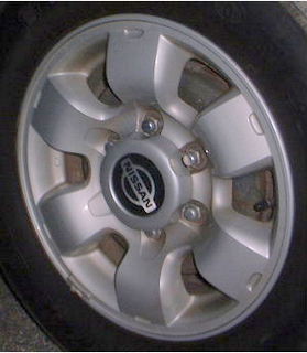 98-00 NISSAN PICKUP 4X2 FRONTIER XE 15x6 6 Spoke w Notch at Each End SILVER PAINTED