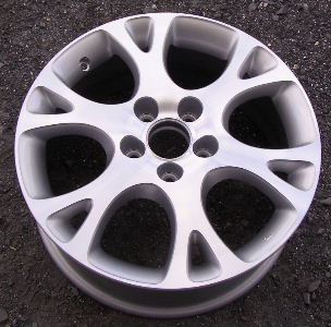 04-08 ACURA TSX 17x7 Forked Rounded 6 Spoke MACHINE/SILVER
