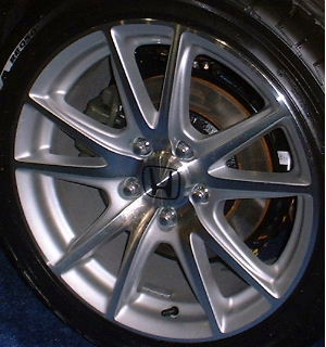 04-05 HONDA S2000 17x7 Webbed Thin Paired 10 Spoke FRONT, MACH/SILVER