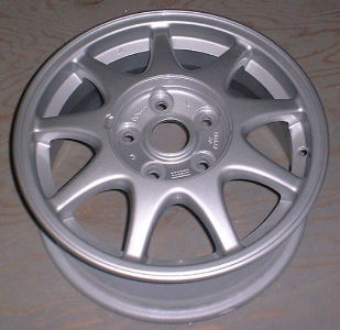 95-96 MAZDA MILLENIA 15x6 Thin 9 Spoke with Covered Lugs SILVER