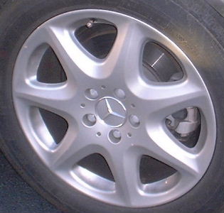 03-06 MERCEDES S430/S500 17x7.5 Tapered 7 Spoke 2204011202 220 CHASSIS - SILVER