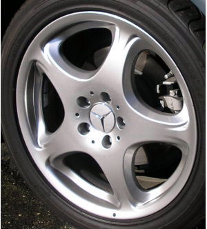 03-05 MERCEDES CL500/CL600 18x8 Flared 5 Spoke w Raised End 215 CHASSIS - SILVER