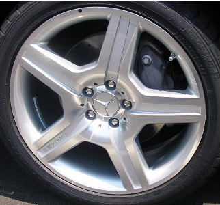 07-09 MERCEDES S550/S600 19x8.5 AMG Front Flat Groovd 5 Spk 221 CH - MACHINE/SILVER