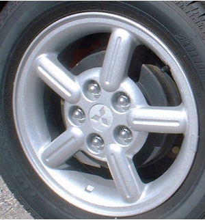 00-05 MITSUBISHI ECLIPSE RS 15x6 Thin Soft Grooved 5 Spoke SILVER, OPTN PN