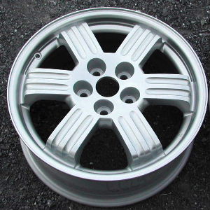 00-02 MITSUBISHI ECLIPSE GT/GTS 17x6.5 Double Grooved Convex 6 Spk A SILVER, OPTN PQ