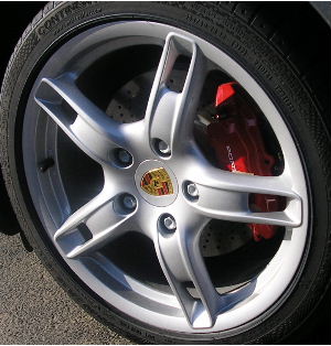 06-09 PORSCHE CAYMAN 18x8 Grooved Notched Thin 5 Spoke FRONT, OPTION I397