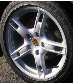 06-09 PORSCHE BOXSTER S 18x9 Grooved Notched Thin 5 Spoke REAR, OPTION I397