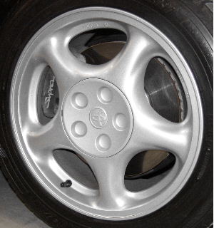93-98 TOYOTA SUPRA 16x8 Soft 5 Spoke w Covered Lugs FRONT SILVER