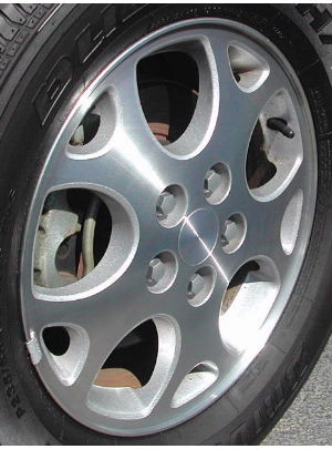 02-07 SATURN VUE 16x6.5 Flat Flared Forked 5 Spoke MC/SILVER, OPTN NW0