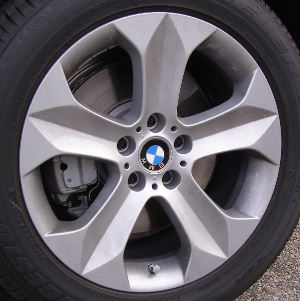 08-14 BMW X6 XDRIVE 35I 19x9 e48 Groovd Flared Angular 5 Spk SILVER FRONT ST 232