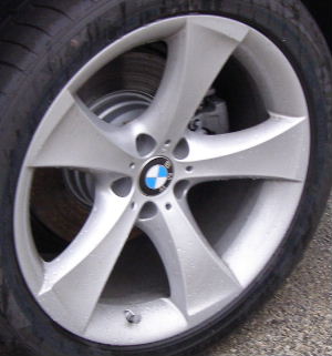 10-14 BMW X5/X5M 20x11 Thin Flared Carved 5 Spoke SILVER REAR - STYLE  259
