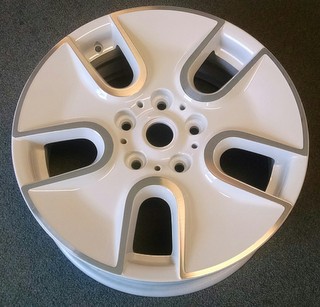 13-15 COOPER PACEMAN 17x7 Wide Flared 5 Spk, Raised Edges A WHITE ST 125