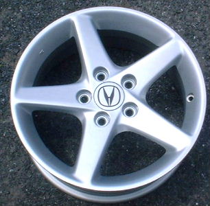 02-04 ACURA RSX 16x6.5 Twisted 5 Spoke, Open Lugs A SILVER GLOSS